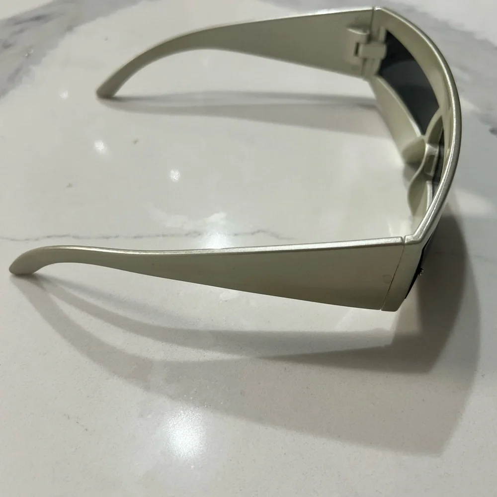 Futuristic Silver Wearable Tech Glasses